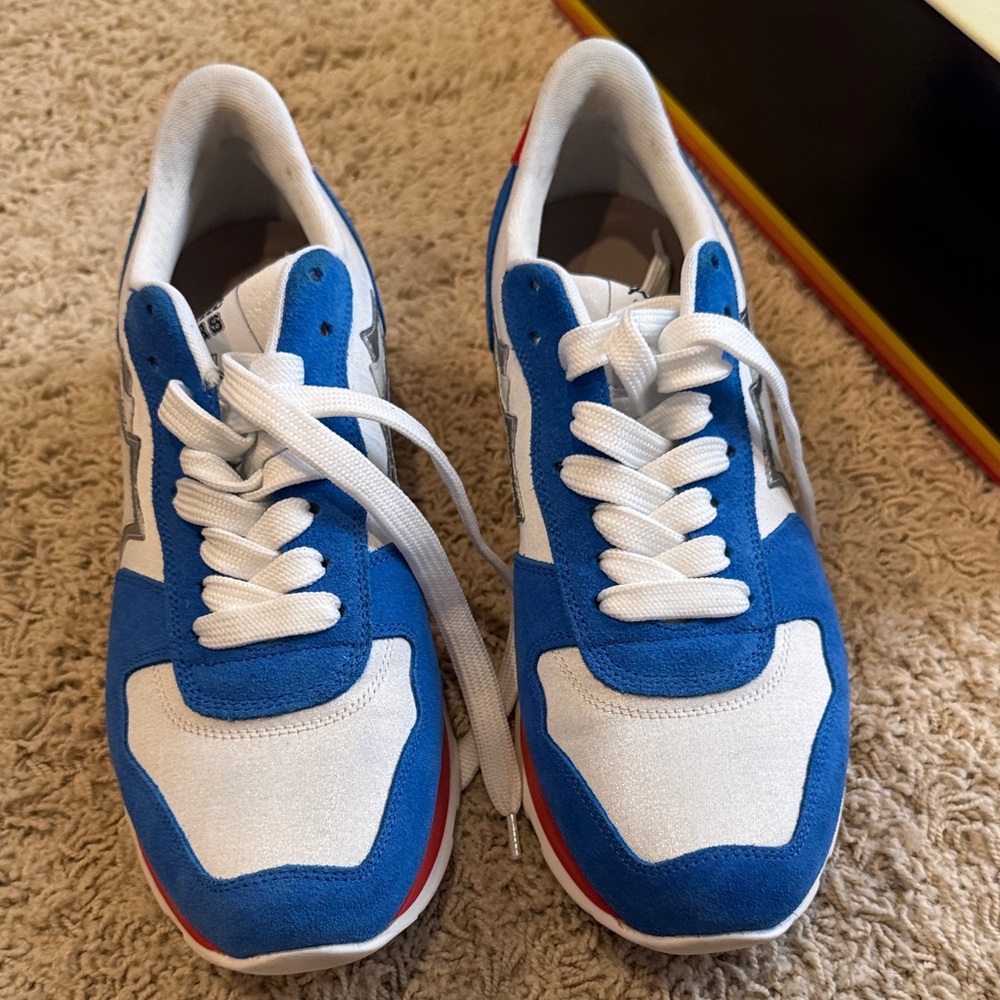 Women's Blue and White Athletic Shoes